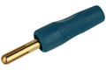 Banana plug; 4mm; A-BP-4/R/BL; blue; 46mm; screwed; 5A; gold plated bronze