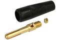 Banana plug; 4mm; A-BP-4/B/G; black; 46m; screwed; 5A; gold plated bronze