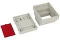 Enclosure; DIN rail mounting; Z108JF DO108 RED; ABS; 70mm; 90mm; 65mm; light gray; infra red polycarbonate ends; 4 modules; Kradex; RoHS; black hitch 1 pc
