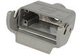 Connector housing; Han A; 19200101730; 10A; metal; straight; for cable; entry for M20 cable gland; with single locking lever; grey; IP65; Harting; RoHS