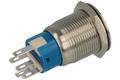 Switch; push button; QN19-C5 F-11 BLUE-L-12V; ON-ON; 1 way; LED 12V backlight; blue; power sign; bistable; panel mounting; 5A; 250V AC; 19mm; IP65; RoHS