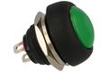 Switch; push button; PBS33G; OFF-(ON); green; no backlight; solder; 2 positions; 1A; 250V AC; 12mm; 14mm