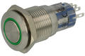 Przełącznik; przyciskowy; LAS2GQF-11ZE/G/24VS; ON-ON; 1 tor; podświetlenie LED 24V; zielony; ring; bistabilny; na panel; 3A; 250V AC; 16mm; Onpow; RoHS