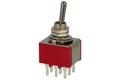 Switch; toggle; T80-8301-T1-B1-M2; 2*3; ON-ON; 3 ways; 2 positions; bistable; panel mounting; through hole; 2A; 250V AC; red; 15mm; Highly; RoHS