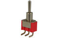 Switch; toggle; MTS103-3C; 3*1; ON-OFF-ON; 1 way; 3 positions; bistable; through hole; angle; 3A; 250V AC; red; 13mm; RoHS