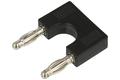 Adapter; Amass; 26.202.2; (M/M) 2x wtyk bananowy 4mm; czarny; 33mm; zwora; 32A; 60V; mosiądz niklowany; ABS; RoHS; 6.105