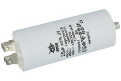 Kondensator; silnikowy (rozruchowy); 25uF; 450V; KS 25/450; fi 40x95mm; konektory 6,3mm; śruba bez nakrętki; JYC; RoHS