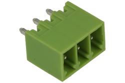 Terminal block; XY2500V-F-03P3.5; 3 ways; R=3,50mm; 9,1mm; 8A; 125V; through hole; straight; closed; green; Xinya; RoHS