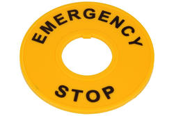 Warning circle; T14-2260; yellow; plastic; fi 22/60mm; 22mm panel mount; Onpow; RoHS