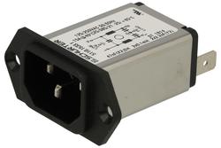 Plug; AC power; IEC C14 IBM; 5110.1533.1; straight; for panel; screw; module with line filter; 10A; 250V; 6,3x0,8mm connector; Schurter; RoHS; IP40