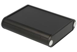 Enclosure; multipurpose; HM1455B802BK; aluminum; 80mm; 71,7mm; 19mm; IP54; black; polycarbonate ends; Hammond; RoHS