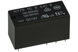 Przekaźnik; elektromagnetyczny miniaturowy; NT75-1CS; 12V; DC; 1 styk przełączny; 16A; 250V AC; do druku (PCB); do gniazda; Forward Relays; RoHS