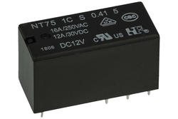 Relay; electromagnetic miniature; NT75-1CS; 12V; DC; SPDT; 16A; 250V AC; PCB trough hole; for socket; Forward Relays; RoHS