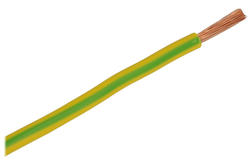 Wire; equipment; H07V-K (LgY); 1 core; stranded; Cu; 4,00mm2; yellow-green; PVC; -40...+70°C; 750V; 100m reel; Elektrokabel; RoHS; 4,8mm; 1x4,00mm2