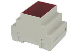 Enclosure; DIN rail mounting; Z108JF DO108 RED; ABS; 70mm; 90mm; 65mm; light gray; infra red polycarbonate ends; 4 modules; Kradex; RoHS; black hitch 1 pc