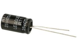 Capacitor; electrolytic; 470uF; 25V; RT1; RT11E471M0814; diam.8x14mm; 3,5mm; through-hole (THT); bulk; Leaguer; RoHS