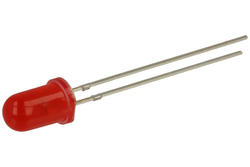 LED; 500H1D; 5mm; red; Light: 10mcd; 80°; diffused; red; 2,2V; 20mA; 700nm; through hole