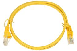 Kabel; patchcord; U/UTP; CAT 5e; 1m; żółty; RJ4510Yo; linka; CCA; okrągły; PVC; 2x wtyk RJ45; Goobay; RoHS