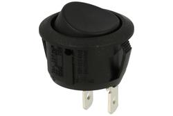 Switch; rocker; R13-208FBB; OFF-(ON); 1 way; black; no backlight; momentary; 4,8x0,8mm connectors; 20mm; 2 positions; 6A; 250V AC; Bulgin