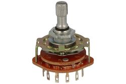 Switch; rotary; RBS-1-2x6; 6xON; 6 positions; bistable; panel mounting; solder; 2 ways; silver; 0,3A; 250V AC; golden; metal
