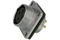 Socket; WF20K4ZZ1; 4 ways; solder; 2,5mm2; for panel with bracket; 20mm; IP67; 25A; 500V; Weipu; RoHS