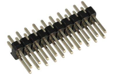 Piny (wtyk); kołkowe; PLD20S; 2,54mm; czarny; 2x10; proste; 2,5mm; 3/6,1mm; przewlekany (THT); złocone; RoHS