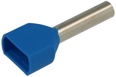 Cord end terminal; double ferrule; 8mm; KRID13/8; insulated; blue; 2,5mm2; for cable; straight; crimped