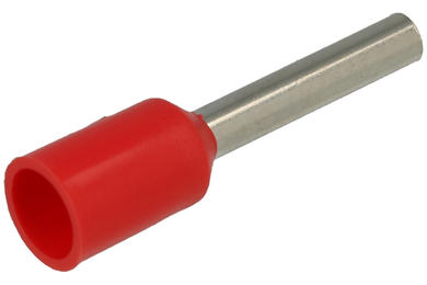 Cord end terminal; ferrule; 8mm; KRI10/3,5; insulated; red; 1,5mm2; for cable; straight; crimped