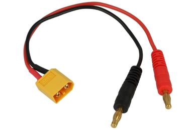 Plug; DC power; A-XT60-M/BPx2; 2 ways; straight; with 0,2m cable + 2x banana plug; yellow; solder; 60A; 500V; polyamide (PA)