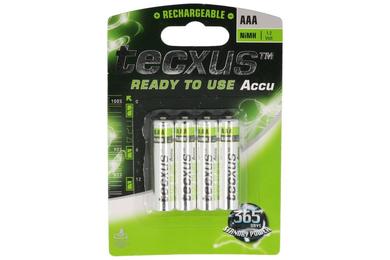 Rechargeable battery; Ni-Mh; RTU-R03 AAA4; 1,2V; 800mAh; fi 10,3x44,5mm; TECXUS; R3 AAA