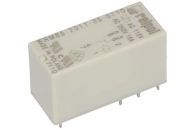 Przekaźnik; elektromagnetyczny miniaturowy; RM85-2011-35-5110; 110V; AC; 1 styk przełączny; 16A; 250V AC; 16A; 24V DC; do druku (PCB); do gniazda; Relpol; RoHS