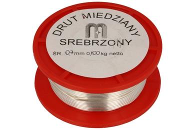 Silver plated wire; DSM07-30mb; solid; Cu; silver plated; 0,7mm; -200...+800°C; 100g spool; RoHS