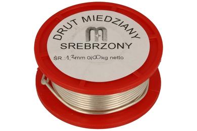 Silver plated wire; DSM12-11mb; solid; Cu; silver plated; 1,2mm; -200...+800°C; 100g spool; RoHS