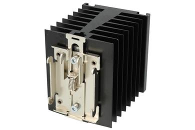 Heatsink; for 1 phase SSR; with TS15 DIN rail handle; without holes; SSRTH-82U; blackened; 1,1K/W; 82mm; 70mm; 80mm