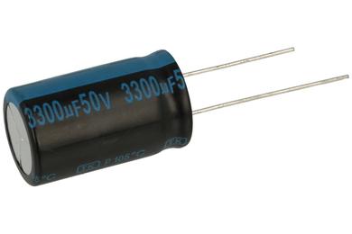 Kondensator; elektrolityczny; 3300uF; 50V; TK; JTK338M050S1GMN32L; fi 18x34mm; 7,5mm; przewlekany (THT); luzem; Jamicon; RoHS