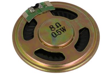 Loudspeaker; A-S-0,5W; 0,5W; 8ohm; soldering pads; dia. 39mm
