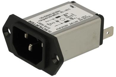 Wtyk; zasilające AC; IEC C14 IBM; 5110.1533.1; proste; na panel; przykręcane; moduł z filtrem; 15A; 250V; konektory 6,3x0,8mm; Schurter; RoHS; IP40