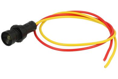 Indicator; KLP5Y/24V; 10mm; LED 12-24V backlight; yellow; with cable; black; IP20; LED 5mm; 27mm; Elprod; RoHS
