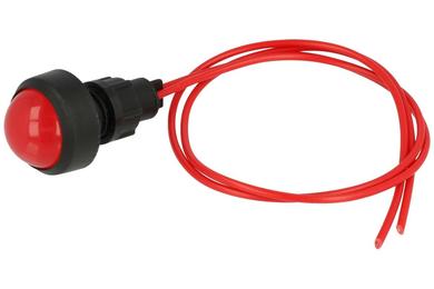Indicator; KLP20R/230V; 13mm; LED 230V backlight; red; with cable; black; IP20; LED 20mm; 27mm; Elprod; RoHS