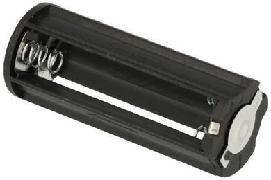 Battery holder; KBR3x3; 3xR3(AAA); for soldering; round; container; black; R3 AAA
