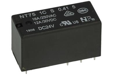 Relay; electromagnetic miniature; NT75-1CS; 24V; DC; SPDT; 16A; 250V AC; PCB trough hole; for socket; Forward Relays; RoHS