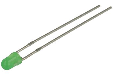 LED; L-934GD; 3mm; green; Light: 8÷20mcd; 60°; diffused; green; 2,2V; 25mA; 565nm; through hole; Kingbright; RoHS