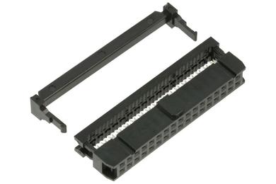 Socket; IDC; FC34/IDC34; 34 ways; 2x17; straight; 2,54mm; selectively gold-plated; for flat cable; crimped; Connfly; RoHS