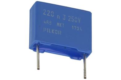 Capacitor; polyester; MKT; 220nF; 250V DC/160V AC; PCMT468; PCMT468A2224; 5%; 4x10x12,5mm; 10mm; bulk; -55...+105°C; Pilkor; RoHS