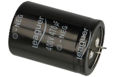 Capacitor; SNAP-IN; electrolytic; 470uF; 400V; LHS; KE 470400/35x45Lt; 20%; diam.35x50mm; 10mm; through-hole (THT); bulk; -25...+105°C; 2000h; Leaguer-DM; RoHS