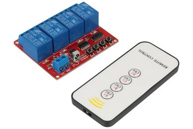 Extension module; relay; MP-4KIR; 12V; 4 channels; control by IR remote controler; screw