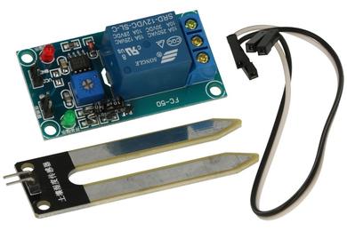 Extension module; humidity sensor; A-CZW-ZP12V; 12V; pin strips; screw; sensor length: 60mm; LM393 comparator; LED light; relay 10A