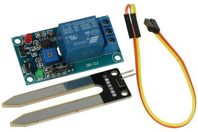 Extension module; humidity sensor; A-CZW-ZP5V; 5V; pin strips; screw; sensor length: 60mm; LM393 comparator; LED light; relay 10A