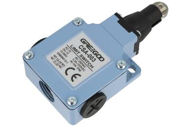 Limit switch; CSA-003; lever with roller; 35mm; 1NO+1NC; snap action; screw; 6A; 250V; IP65; Greegoo; RoHS