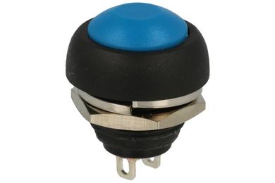 Switch; push button; PBS33BL; OFF-(ON); blue; no backlight; solder; 2 positions; 1A; 250V AC; 12mm; 14mm